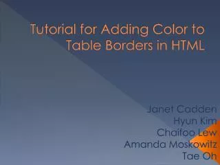 Tutorial for Adding Color to Table Borders in HTML