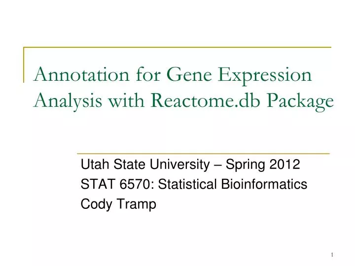annotation for gene expression analysis with reactome db package