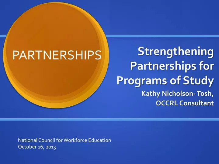 strengthening partnerships for programs of study