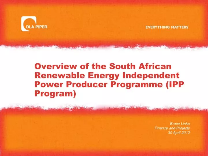 overview of the south african renewable energy independent power producer programme ipp program