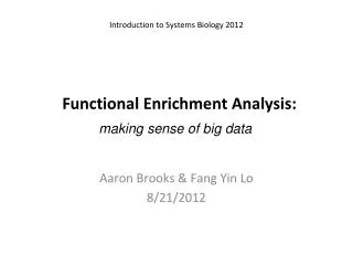 Functional Enrichment Analysis :