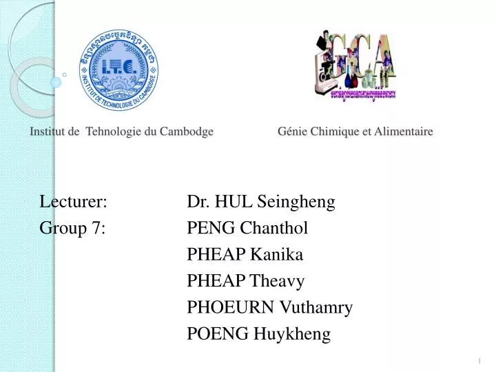 institut de tehnologie du cambodge g nie chimique et alimentaire