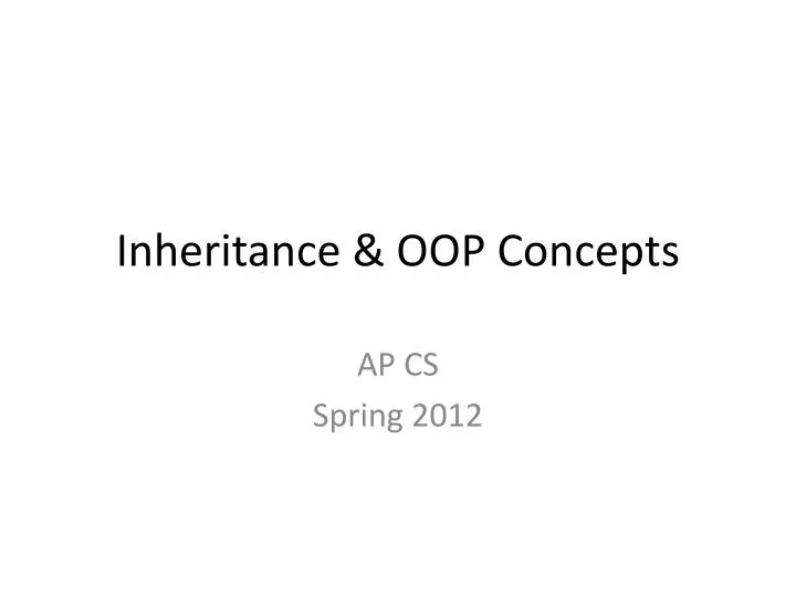 inheritance oop concepts