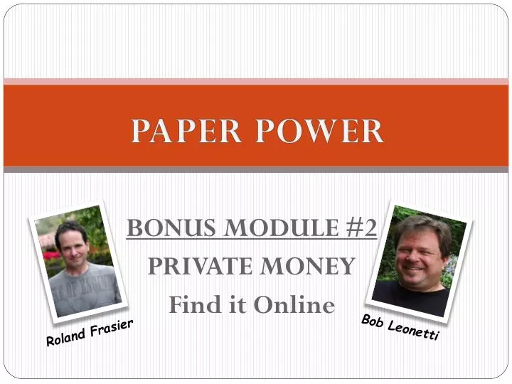 bonus module 2 private money find it online