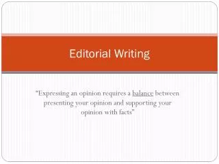 Editorial Writing