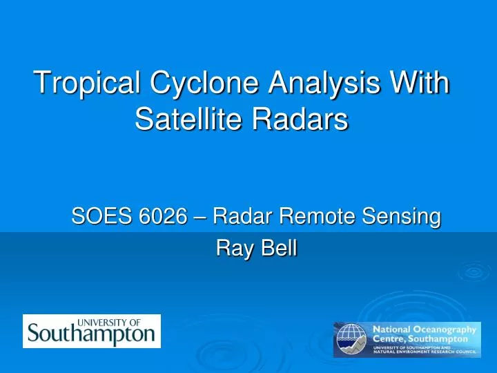 tropical cyclone analysis with satellite radars
