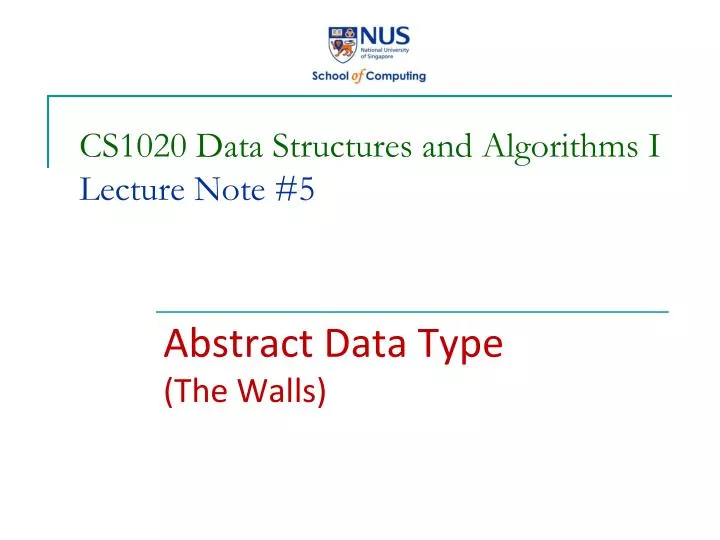cs1020 data structures and algorithms i lecture note 5