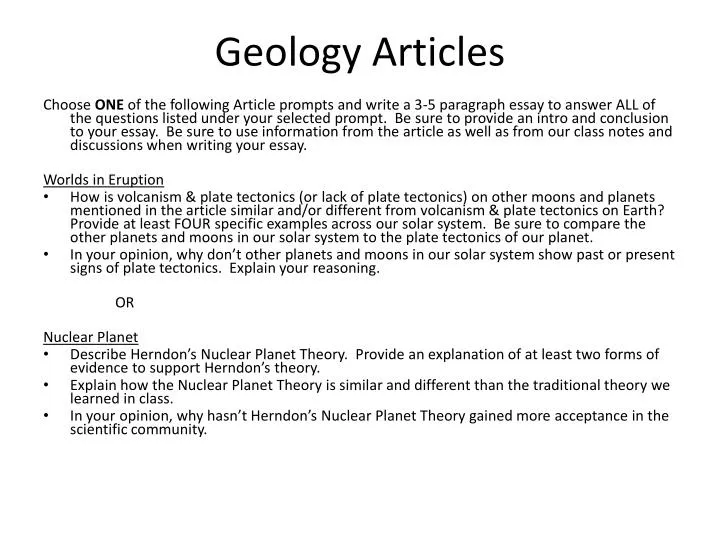 geology articles