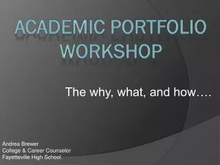 Academic Portfolio Workshop