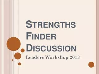 Strengths Finder Discussion