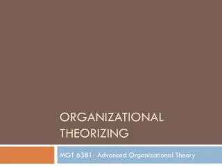 Organizational THeorizing