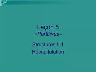 le on 5 partitives