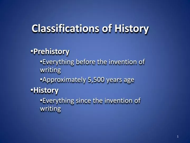 classifications of history