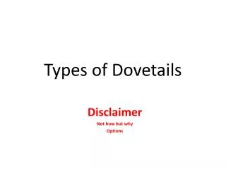 Types of Dovetails