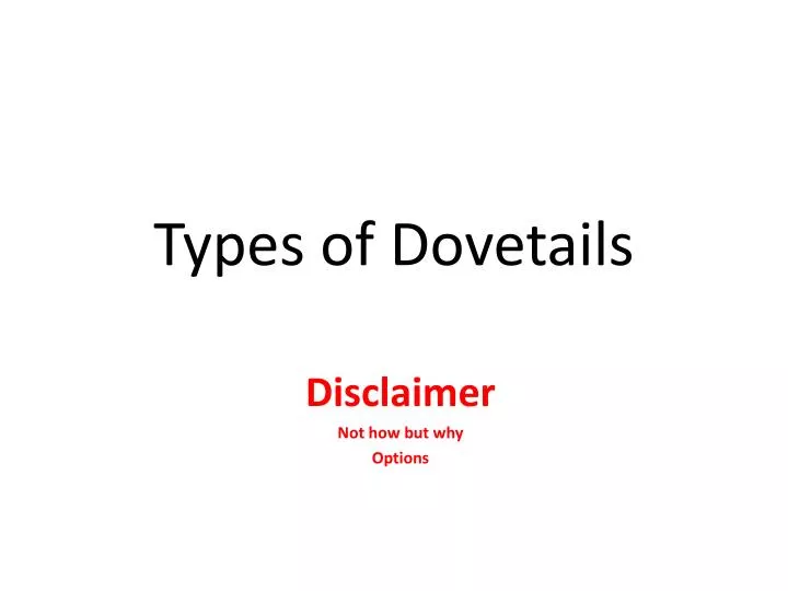 types of dovetails