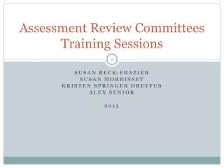 Assessment Review Committees Training Sessions