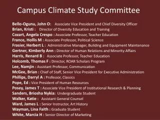 Campus Climate Study Committee