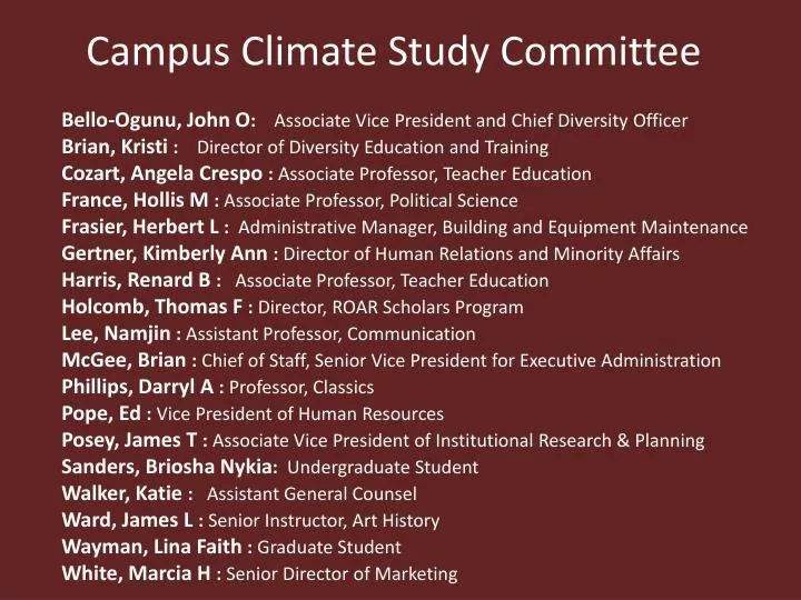 campus climate study committee