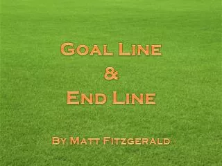 Goal Line &amp; End Line By Matt Fitzgerald
