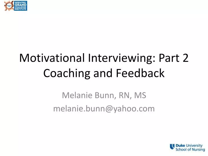 motivational interviewing part 2 coaching and feedback