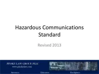 Hazardous Communications Standard