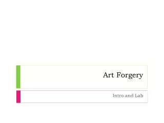 Art Forgery