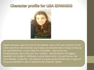 Character profile for LISA EDWARDS