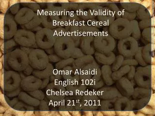 Measuring the Validity of Breakfast Cereal Advertisements