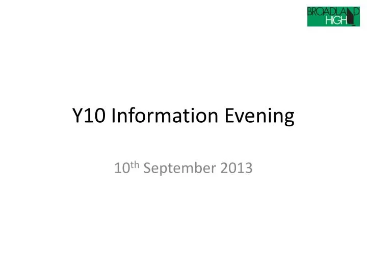 y10 information evening