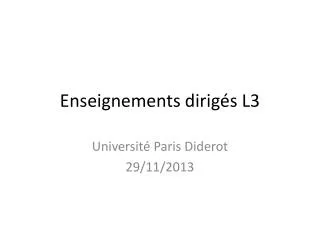 enseignements dirig s l3