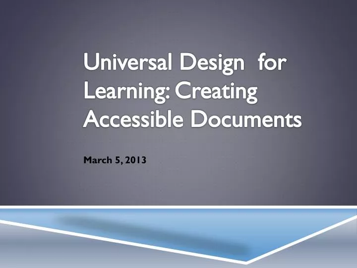 universal design for learning creating accessible documents