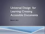 Universal Design for Learning: Creating Accessible Documents - slide 1