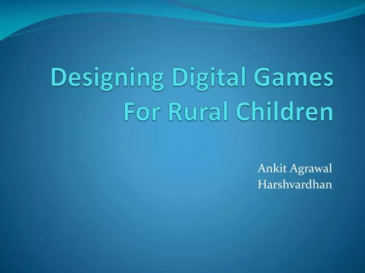 designing digital games for rural children