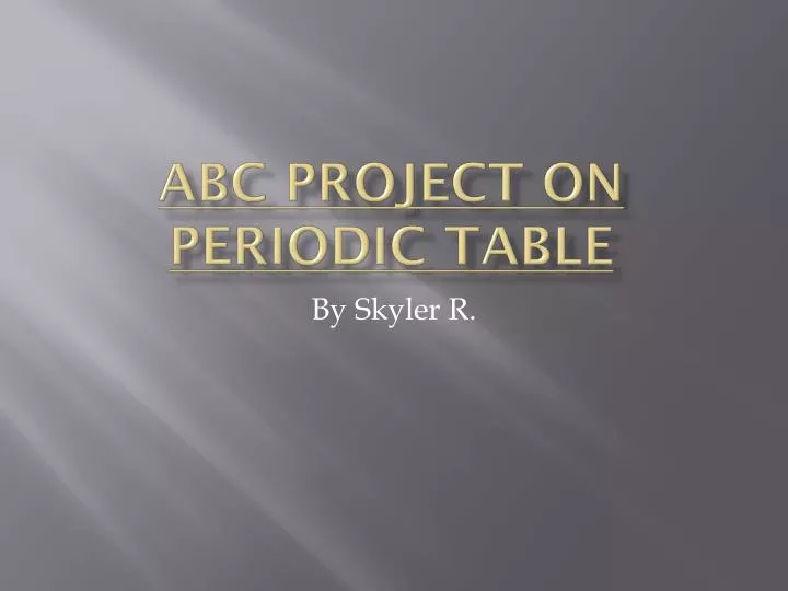 abc project on periodic table