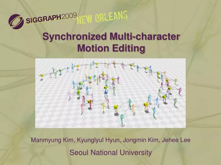 synchronized multi character motion editing