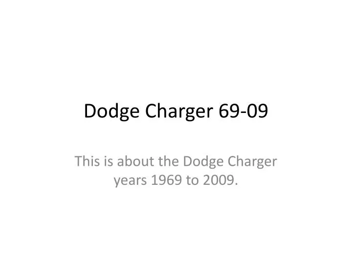 dodge charger 69 09