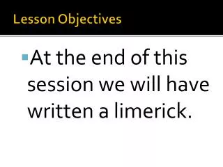 Lesson Objectives