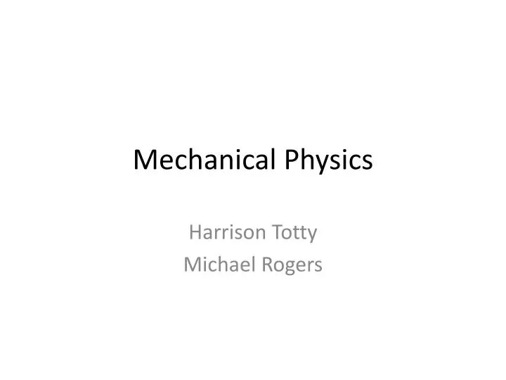 mechanical physics