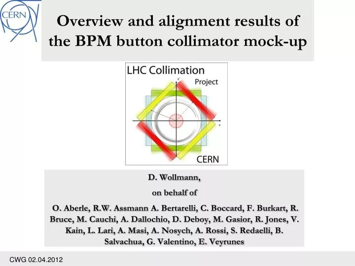 overview and alignment results of the bpm button collimator mock up