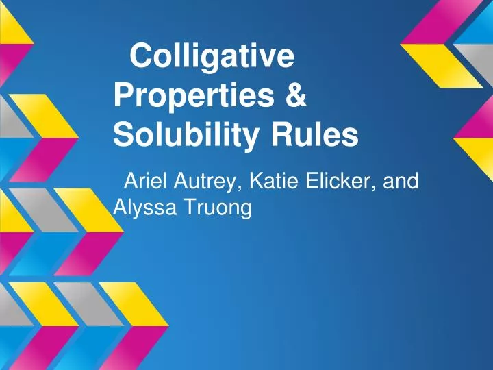 colligative properties solubility rules
