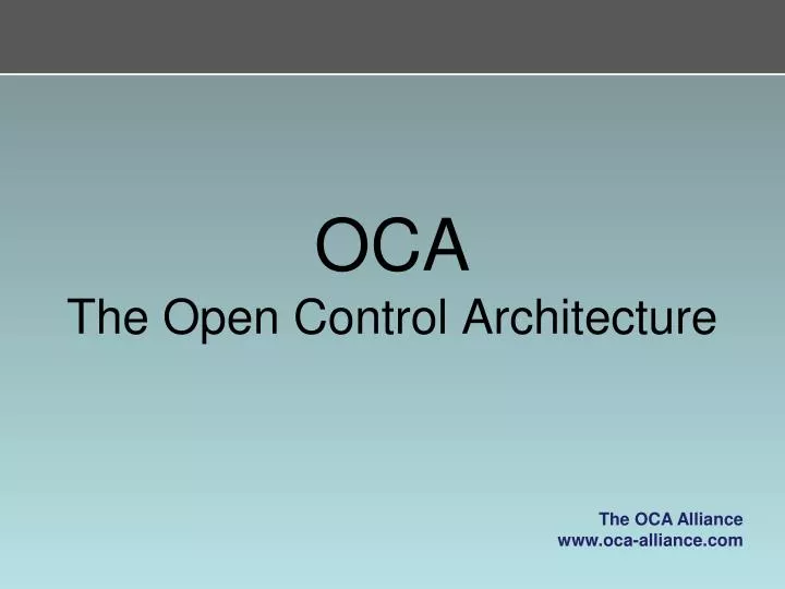 oca the open control architecture
