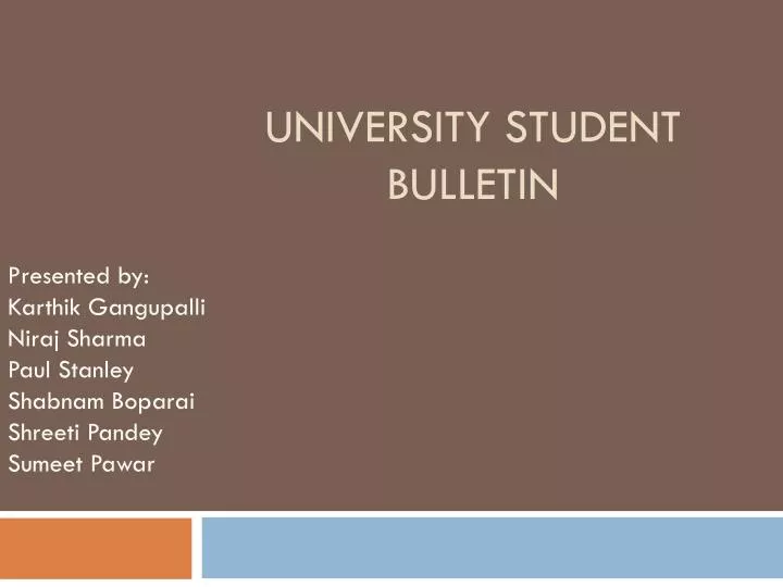 university student bulletin