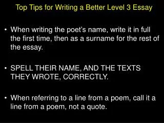 Top Tips for Writing a Better Level 3 Essay