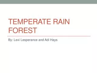 Temperate Rain Forest