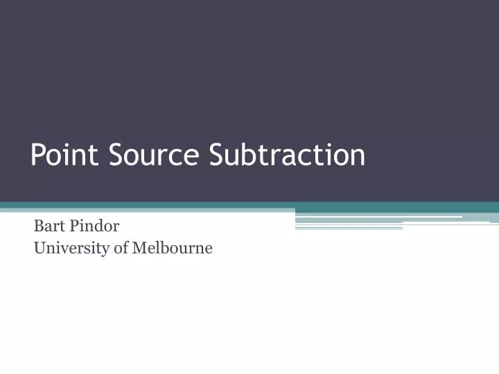 point source subtraction