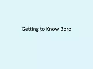 Getting to Know Boro
