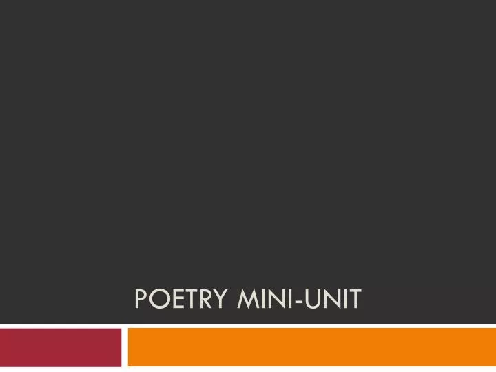 poetry mini unit