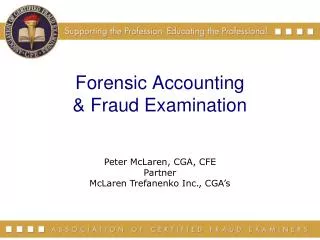 Forensic Accounting &amp; Fraud Examination