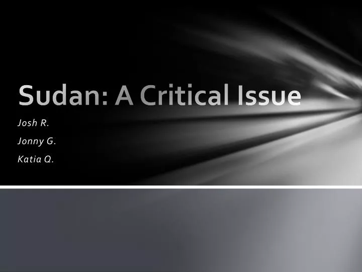 sudan a c ritical issue