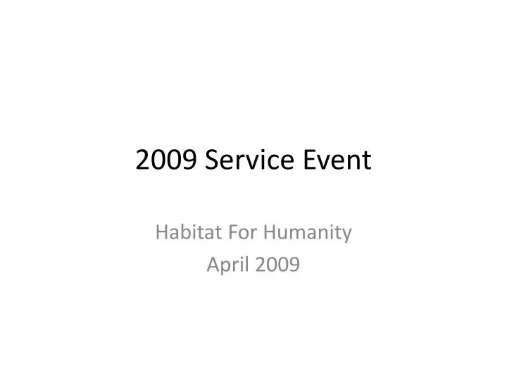 2009 service event